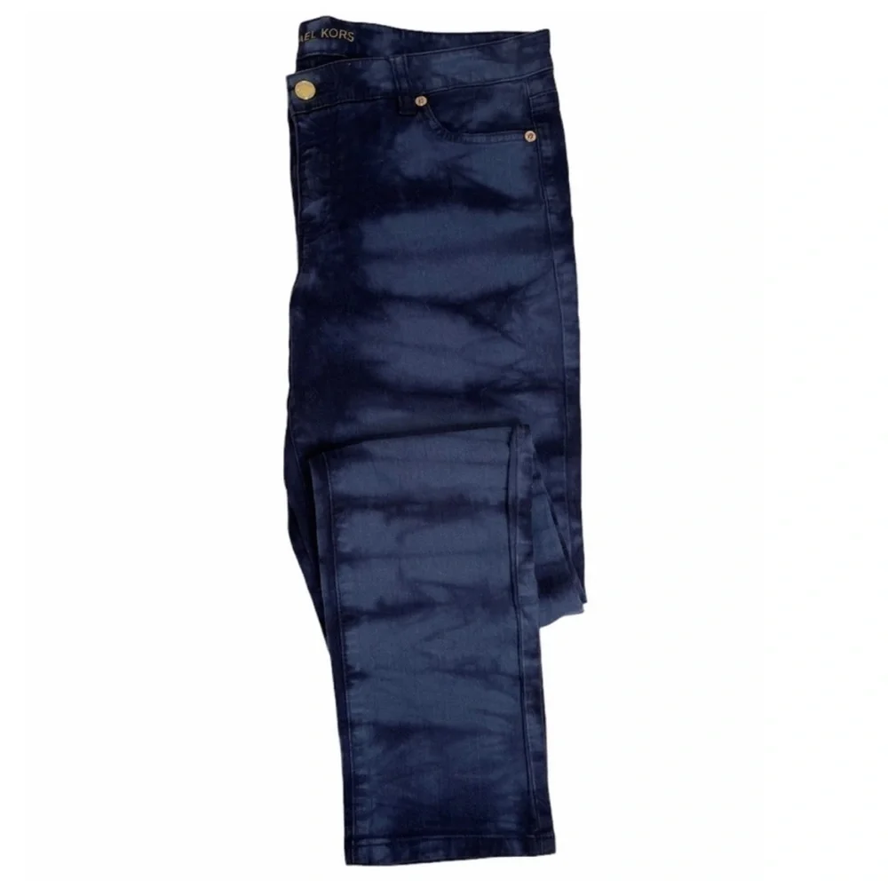 NEW Michael Kors Skinny Jeans Size 0 tie dye Blue RETRO Y2K